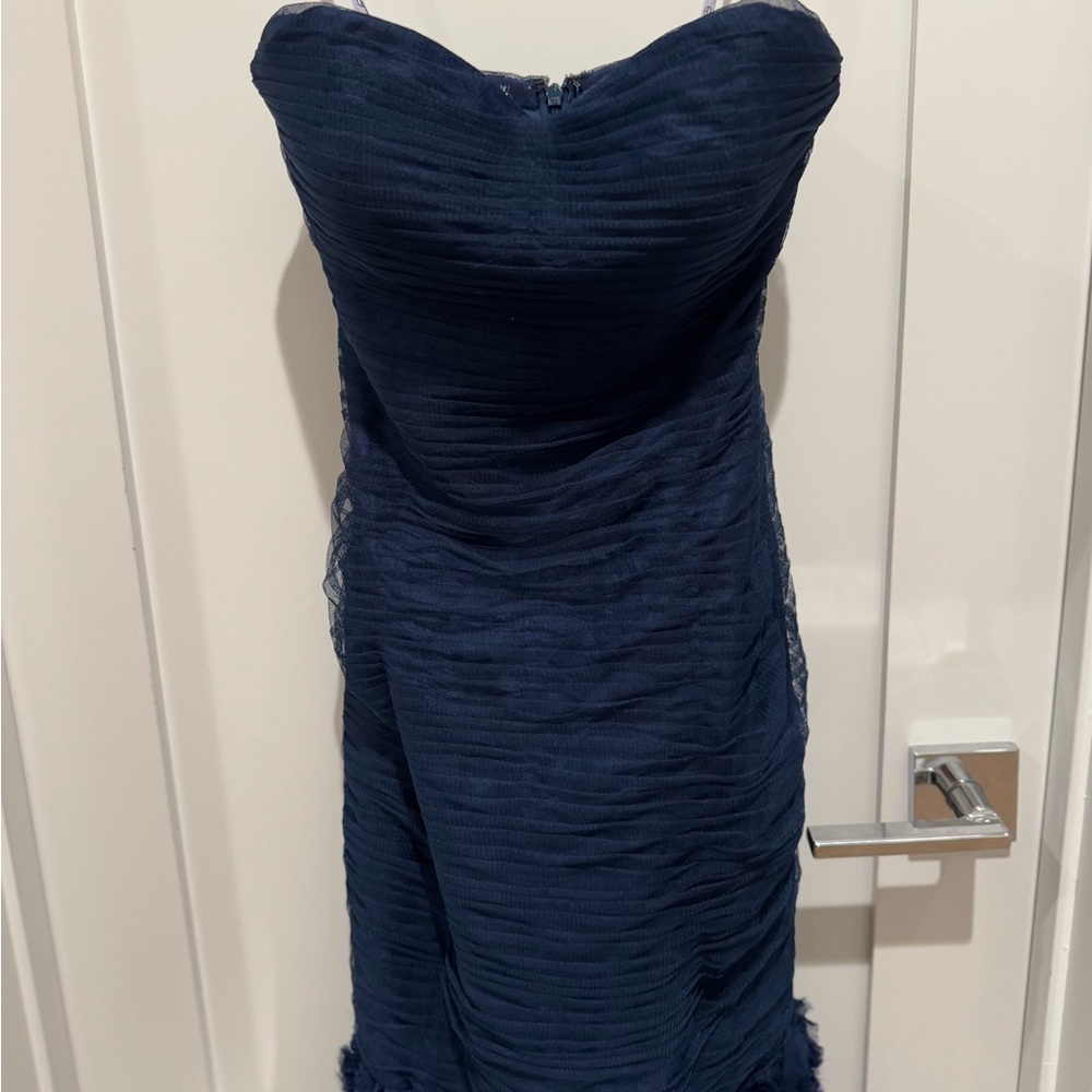 JS COLLECTIONS LACE ONLINE MERMAID GOWN size 2 navy blue - Picture 6 of 12